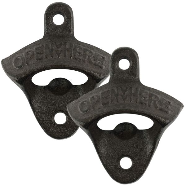Home Kitchen Bar Heavy Duty Wall Mounted Bottle Opener Set Of 2 (8x6.5cm)