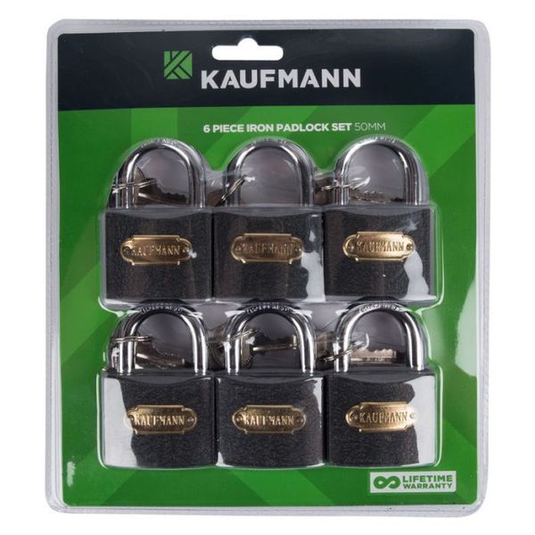 Kaufmann - Steel Lock - Set 6 Piece - 50mm - 3 Pack