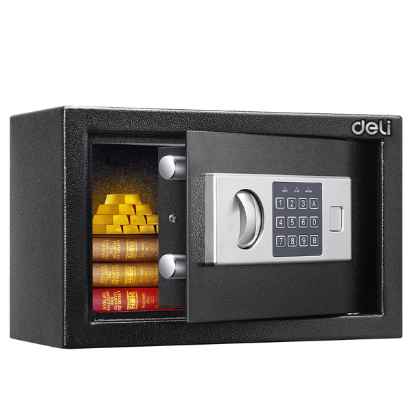 DELI Digital Security Box Safe Lock Key &amp; Password Anti-Theft