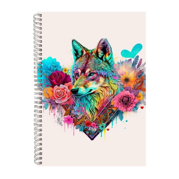 Coyote 2 Watercolor Heart Notebook Animal Gift Idea Notepad Pad 117