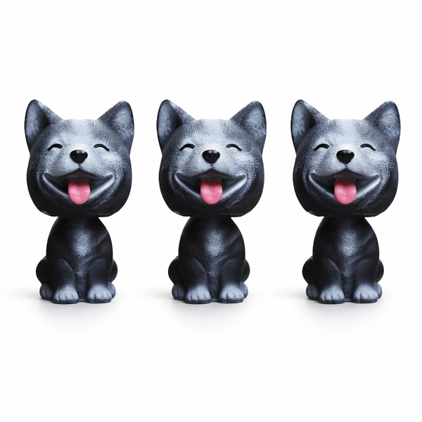 3 Pack - Vinyl Husky Ornament - Grey