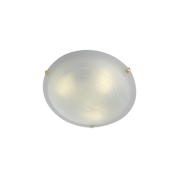Eurolux - Alabaster Ceiling Light 400mm Polished Brass