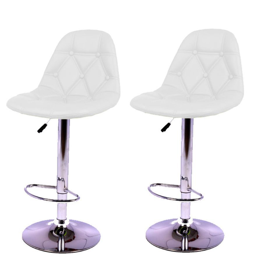 Bar Stools / Kitchen Counter Chairs Two Pack White Colour Shop