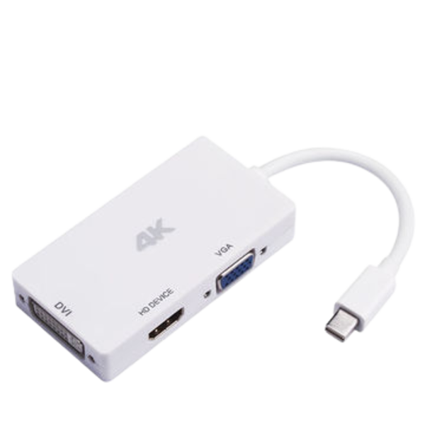 4K Mini Display To HDMI + VGA + DVI Adapter