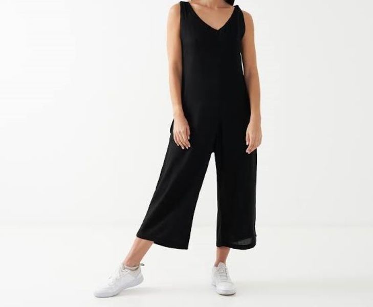 Wide leg Linen Jumpsuit - Black