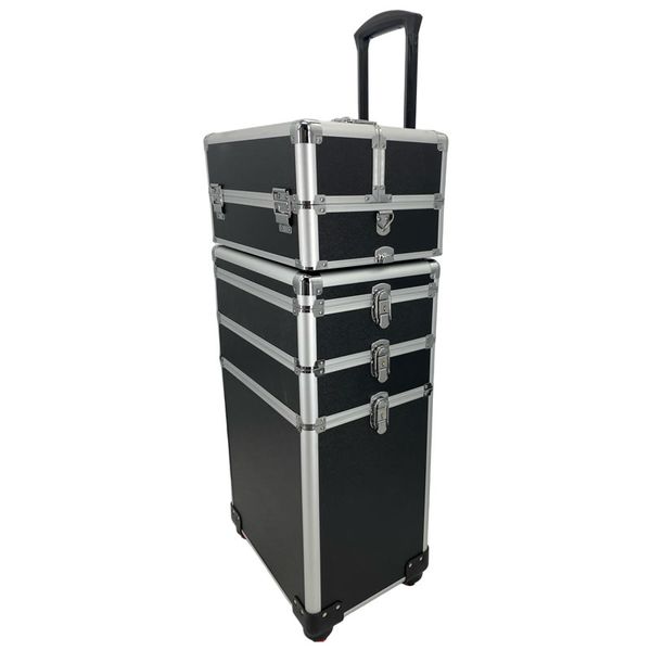 5 in 1 Multifunctional Aluminum Trolley Cosmetic Case with Wheels Y158-2-4