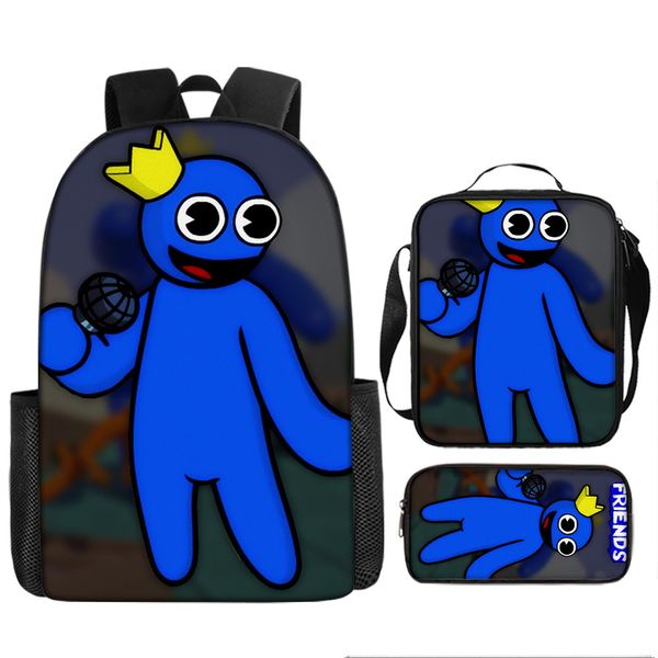 Kids School Set - 3-Pcs Backpack, Lunch Box &amp; Pencil Case Rainbow Friends