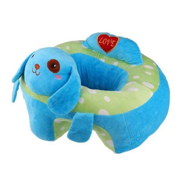 Baby Plush Dog Design Support Seat Sofa Chair - Blue