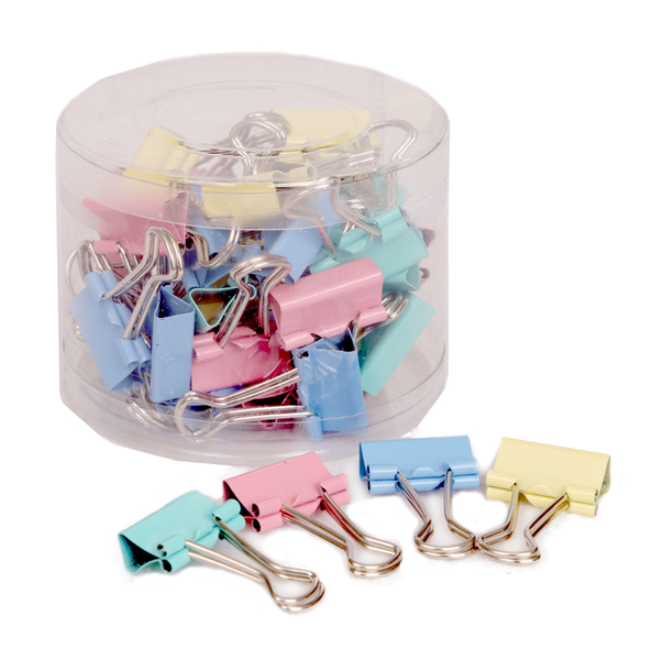 Kenzel - 19mm Assorted Pastel Foldback Clips 40 Pieces