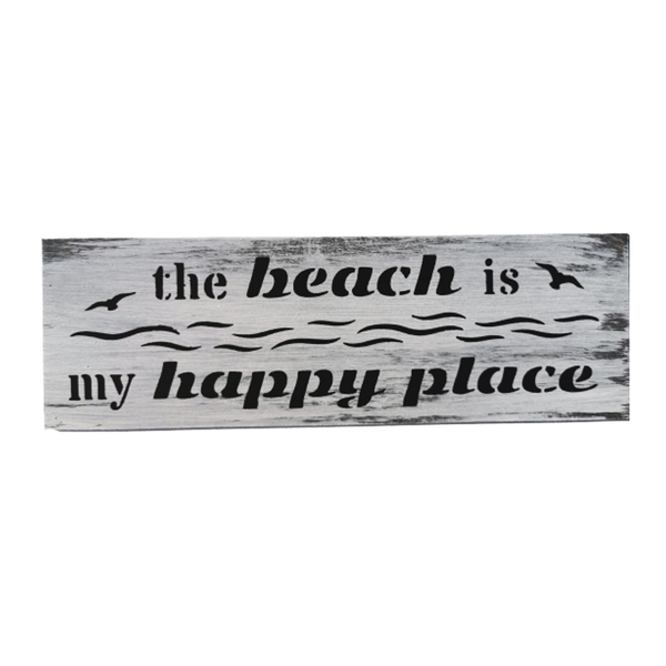 Wood Home Decor Wall Art - The Beach is my Happy Place