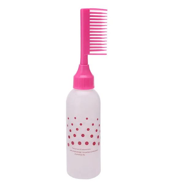 Plastic Hair Dye &amp; Oil Dispensing Comb Applicator Bottle