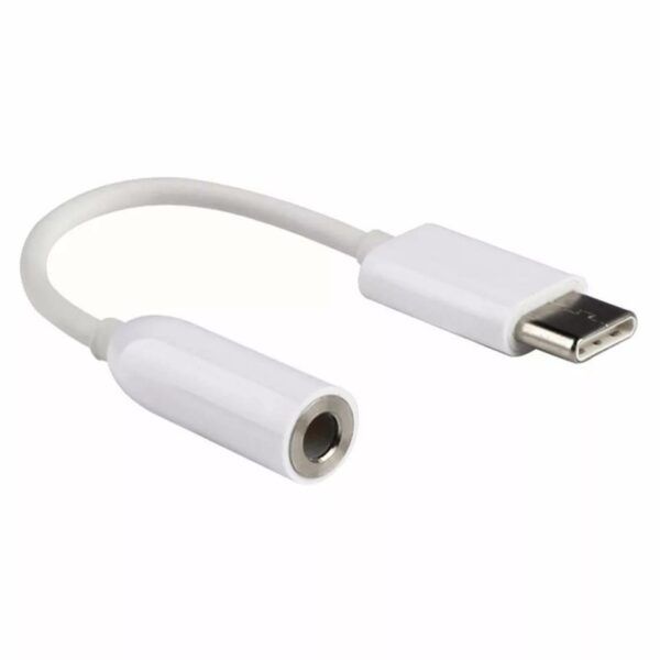 White USB-C Type C to Aux Audio 3.5mm Cable Adapter Headphone Jack