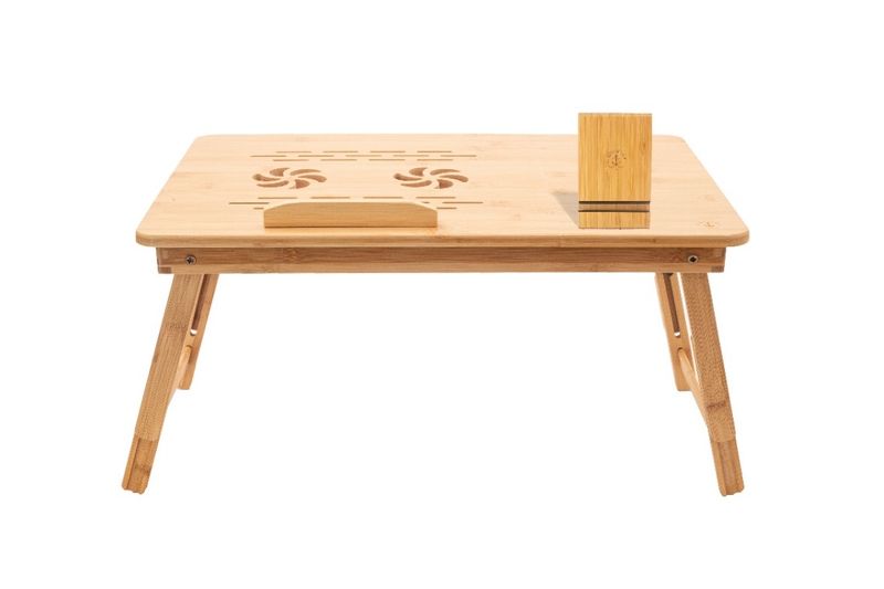 College Originals Med Multi-Functional Bamboo Standing Laptop Table Combo