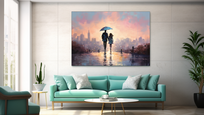 Canvas Wall Art - Rainy Day Stroll - JT0021