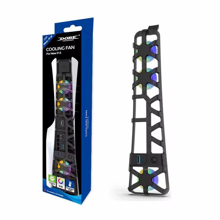 PS5 Slim RGB Lights USB External Cooling Fan - With Temperature Control-GC