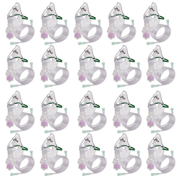 Nebulizer Mask With Chamber, Tubing &amp; Elasticated Straps - Adult - 50 Pack