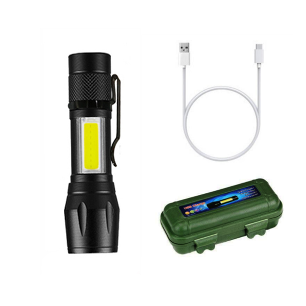 USB Rechargable Mini Torch with Zoom Function