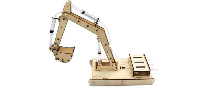 Wooden Excavator Construction Toy - DIY Model For Kids
