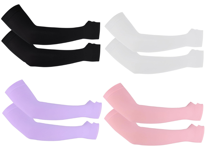 MorFansi UV Sun Protection Arm Sleeves for Men &amp; Women 4 Pair
