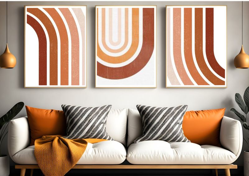 Nutral Stripes A3 High Quality Prints Unframed - Wall Art