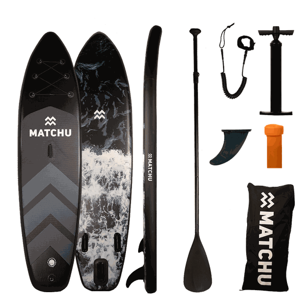 MATCHU SUP Board Aqua Camo design 10'6" Inflatable StandUp Paddle Board Set