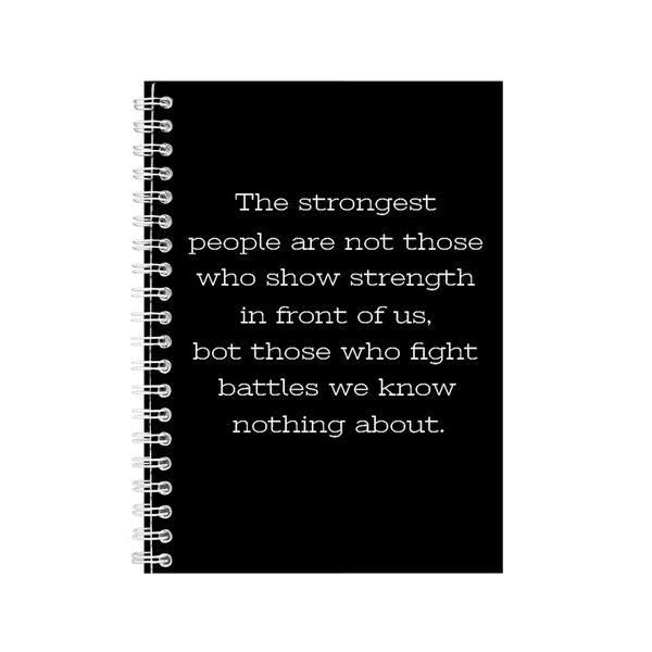 Silent Battles A5 Notebook Spiral and Lined Motivational Graphic Notepad173