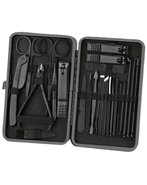 24 Piece Manicure Set Nail Clipper Kit Stainless Steel Professional With Case