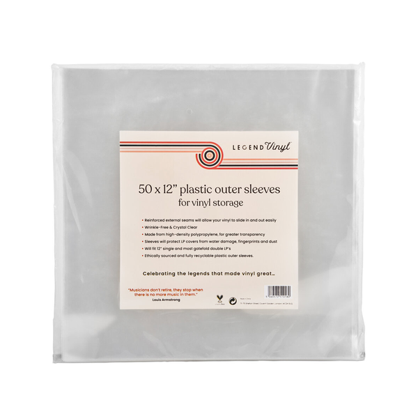 Legend Vinyl 50 X 12” Plastic Outer Vinyl Sleeves