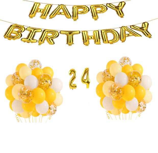 Yellow and Gold Balloon Set 24 years