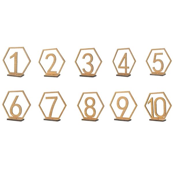 Decor Party 1-10 Wooden Double Sided Table Numbers - 11cm