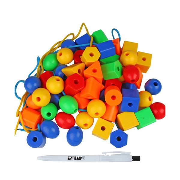 Educational Kid Learning Building Threading Beads HL6053 With ReVibe Pen