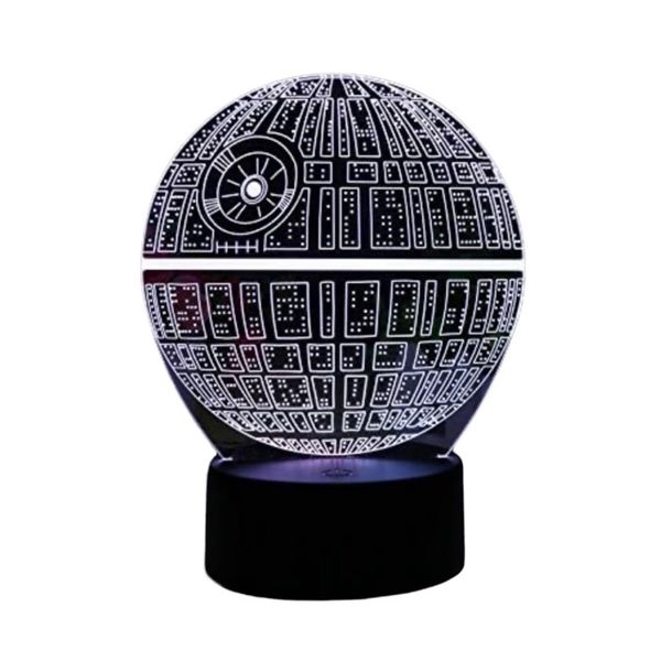 3D LED Lamp Death Star Holographic Lamp, 2 Light Modes, 7 Colors