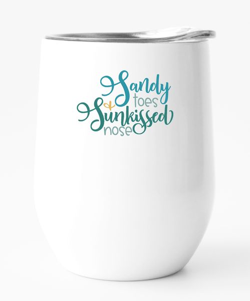 Stainless Steel Double Wall Tumbler: Sandy Toes &amp; Sunkissed Nose!