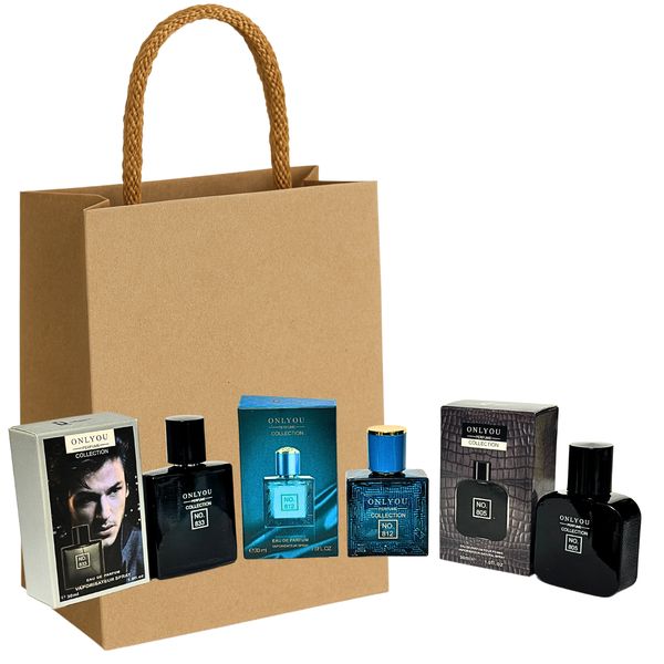 Onlyou No. 805, No. 812 &amp; No. 833 - 3x30ml Men Perfume Set &amp; Gift Bag COMBO