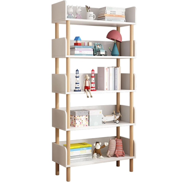 5 Shelf Bookcase Freestanding Bookshelf for Home Office Library Small Space