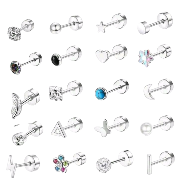 20 Single Cartilage Hypoallergenic Earrings