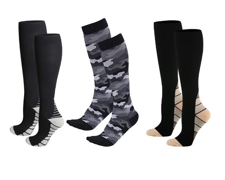 Compression Socks for Women and Men Long Pairs - Pack of 3