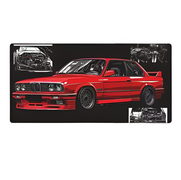 Large Mouse Pad Red Sports Car Themed Gaming Mouse Pad