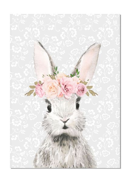 Wall Art: Watercolour Bunny Printed Poster