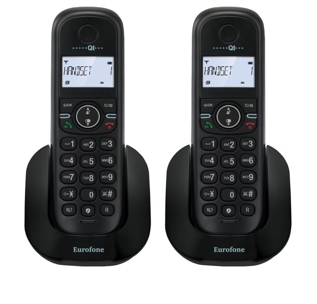 Eurofone Cordless Telephone - Two Handsets , connect to landlines/PABX/VoTE