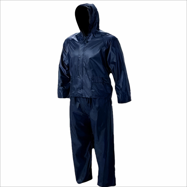 Blue Rubberised Rain Suit - Waterproof, Durable - Sizes S, M, L