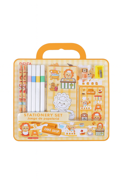 Stationery Set-2 Pencils,4 Markers,4 Sheets,Notebook,Eraser-12 x sets