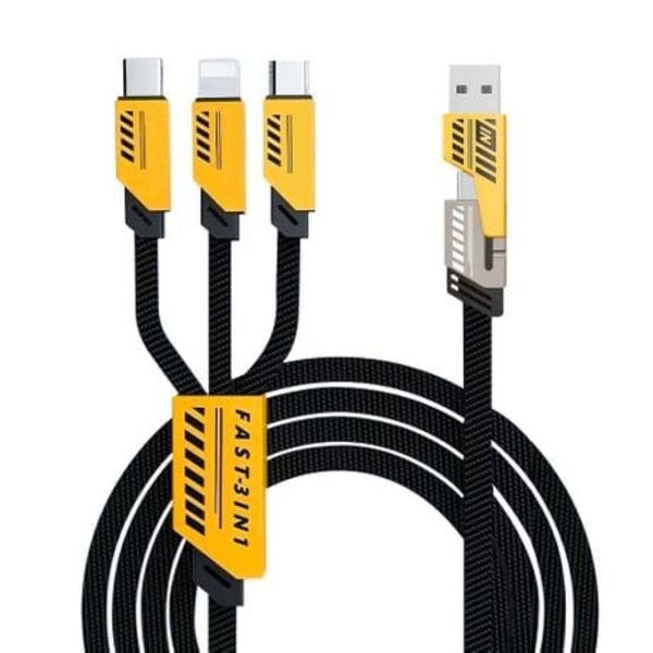 240W 3-in-2 Fast Charging Cable USB-A to Type-C, Lightning &amp; Micro USB