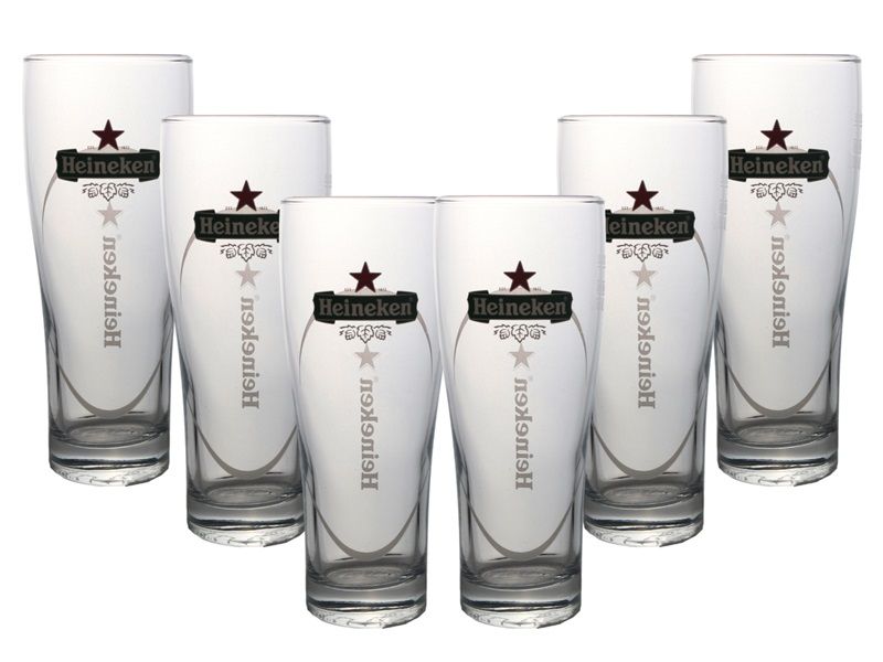 6-Piece Heineken Beer Glasses