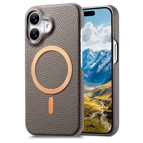 Lychee-Textured Magnetic Phone Case Compatible with iPhone 17 Pro Max