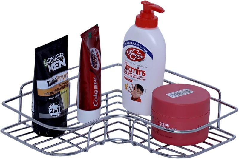 Sulfar Self Adhesive Metal Bathroom Corner Rack Storage Shelves