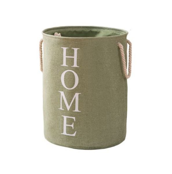 Olive Tree - Foldable Storage / Laundry Basket With Draw String - Grey