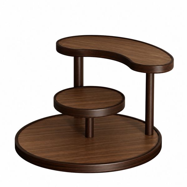 2 Tier Wooden Perfume Display Stand Countertop Makeup Organizer