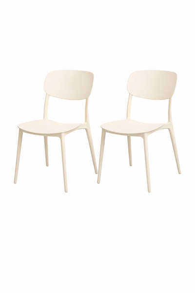Modern Minimalist Plastic Dining Chair Set 2