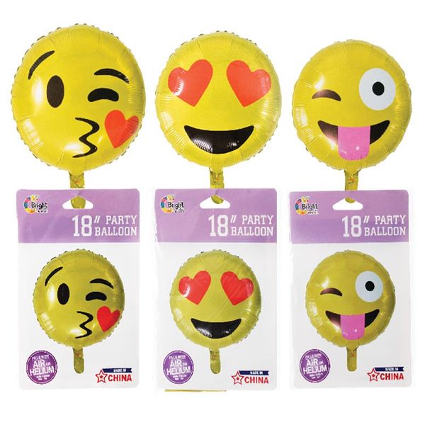 Bulk Pack x 12 Balloons Helium Foil Emoji